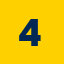 Icon depicting the number 4 on a yellow background